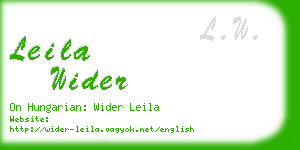 leila wider business card